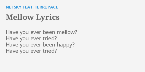 Mellow Lyrics By Netsky Feat Terri Pace Have You Ever Been