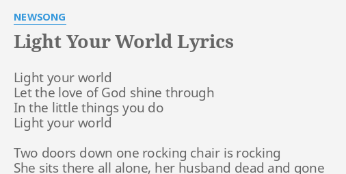 light your world newsong lyrics