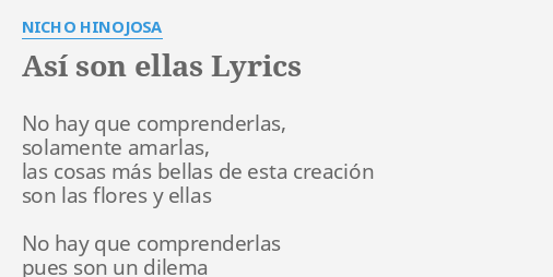 as-son-ellas-lyrics-by-nicho-hinojosa-no-hay-que-comprenderlas