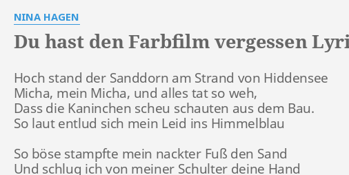 farbfilm vergessen bedeutung