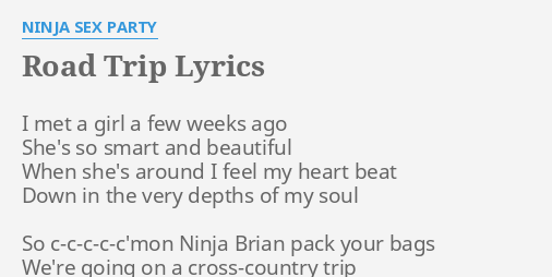 Road Trip Lyrics By Ninja S Party I Met A Girl