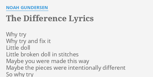 The Difference Lyrics By Noah Gundersen Why Try Why Try