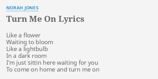 Turn Me On Lyrics By Norah Jones Like A Flower Waiting