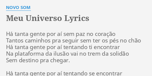 Meu Universo - song and lyrics by Novo Som