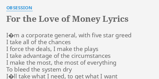 the love of money lyrics