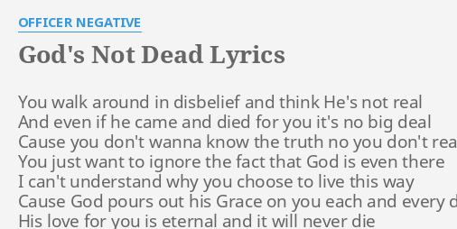 God's Not Dead Lyrics