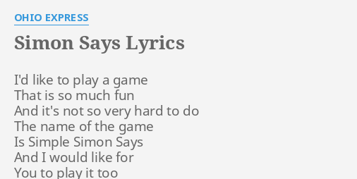 Nessa's PlayHouse Simon Says Lyrics