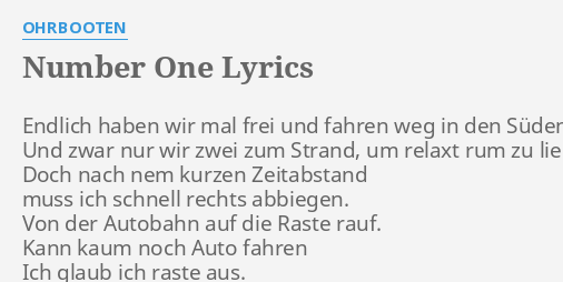 number one lena van woods lyrics übersetzung deutsch