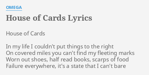 house of cards lyrics english