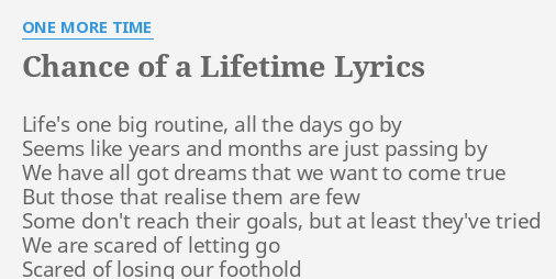 One More Time One More Chance Lyrics English Version