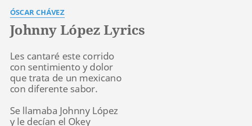 Johnny Lopez Official – Make Me a Drink Lyrics