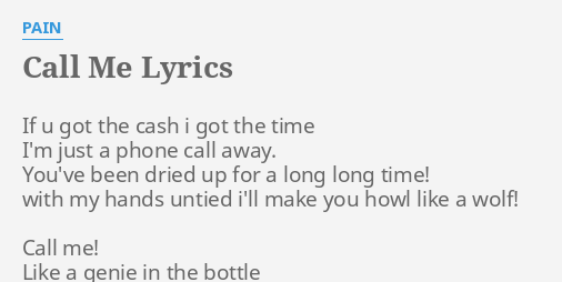 lil wayne call me lyrics