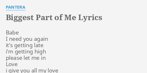 you'll always be the biggest part of me lyrics