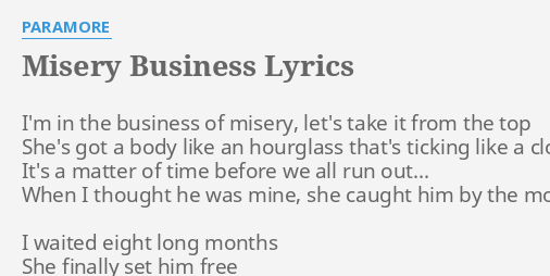 Paramore - Misery Business (Lyrics) 