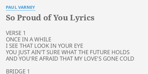 songlorious so proud of you lyrics