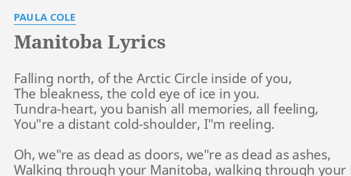 Manitoba Lyrics By Paula Cole Falling North Of The