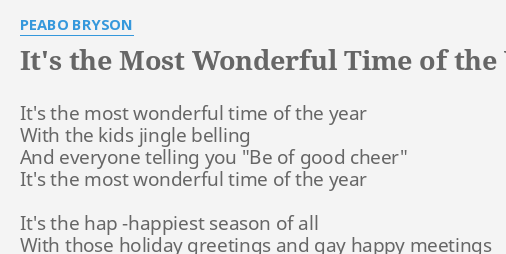 lyrics it's the most wonderful time of the year peabo bryson