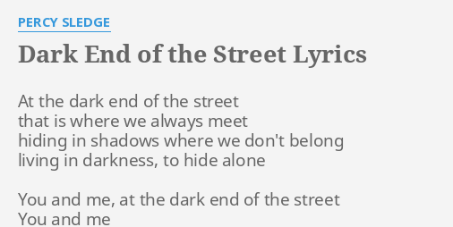 dark end of the street lyrics percy sledge