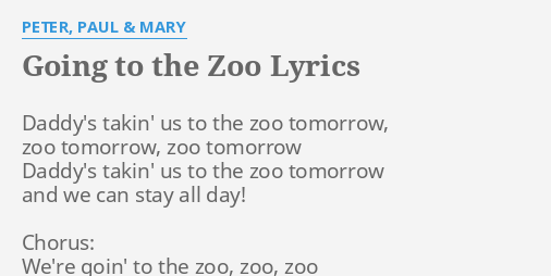 we are going to the zoo lyrics