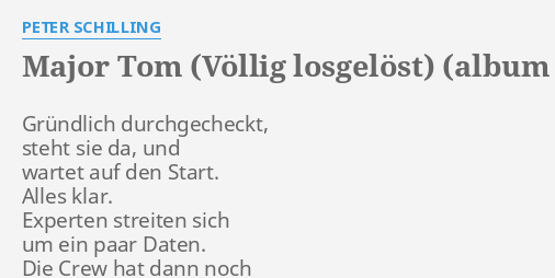 Peter schilling völlig losgelöst von der erde Vollig Losgelost Der Kleine Major Tom Bd 1 Buch Versandkostenfrei