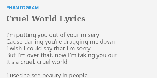 Phantogram – Cruel World Lyrics