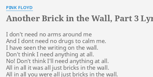 Another Brick In The Wall (Part 3) - 1994 Digital Remaster - song and  lyrics by Pink Floyd