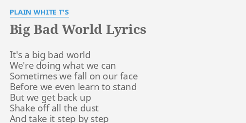 it's a bad man's world lyrics