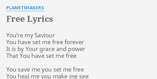 Free Lyrics By Planetshakers You Re My Saviour You