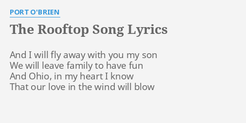 party on the rooftop top of the world lyrics