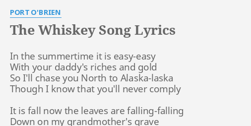 new whiskey song lyrics