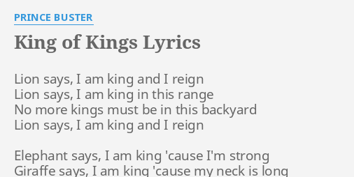 King of Kings Lyrics