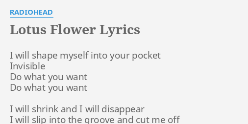 Lotus flower lyrics