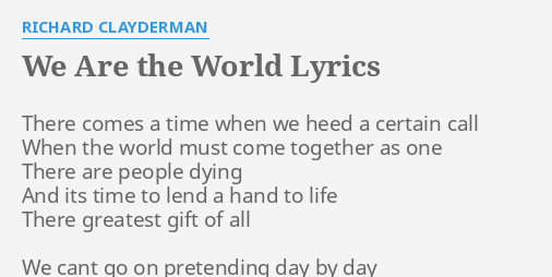 this is the world we live in phil collins lyrics