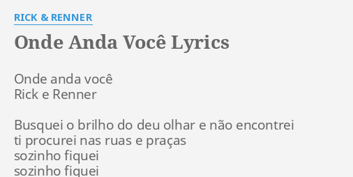 onde-anda-voc-youtube