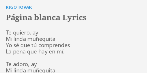 La canción deals página blanca