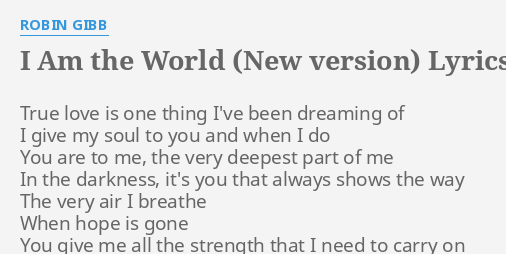 i'm in love with the world lyrics