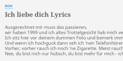 ich liebe dich lied 80er text