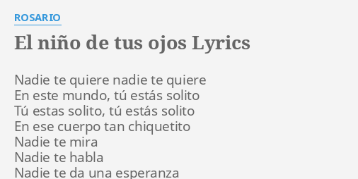 El Nino De Tus Ojos Lyrics English