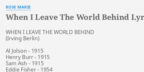 when i leave this world lyrics original