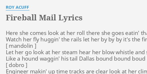 fireball mail lyrics