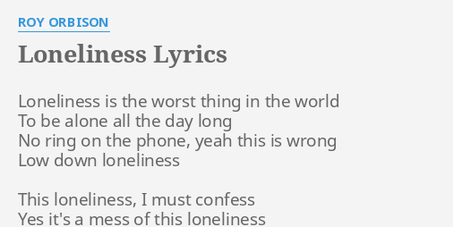 loneliness is such a waste of time lyrics