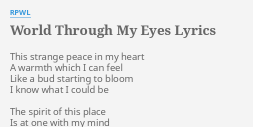 i see the whole world in your eyes lyrics