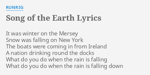 runrig song of the earth lyrics