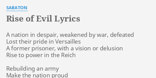 sabaton rise of evil songtext