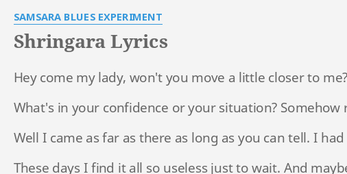 samsara blues experiment lyrics