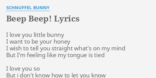 Schnuffel Bunny Beep Beep Lyrics كنج كونج