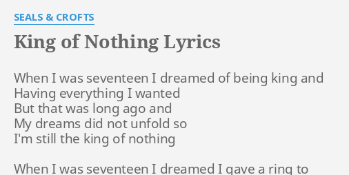 king of nothing lyrics seals and crofts