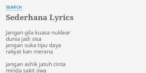 Setia Hujung Nyawa Lyrics