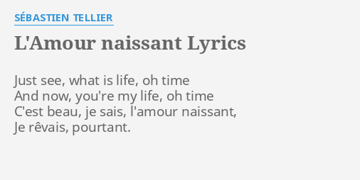 L Amour Naissant Lyrics By Sebastien Tellier Just See What Is