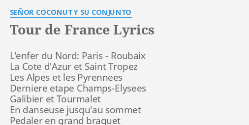 tour de france song lyrics